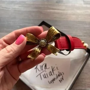 Gucci | Accessories | Gucci Studded Leather Belt Metal Bow 
